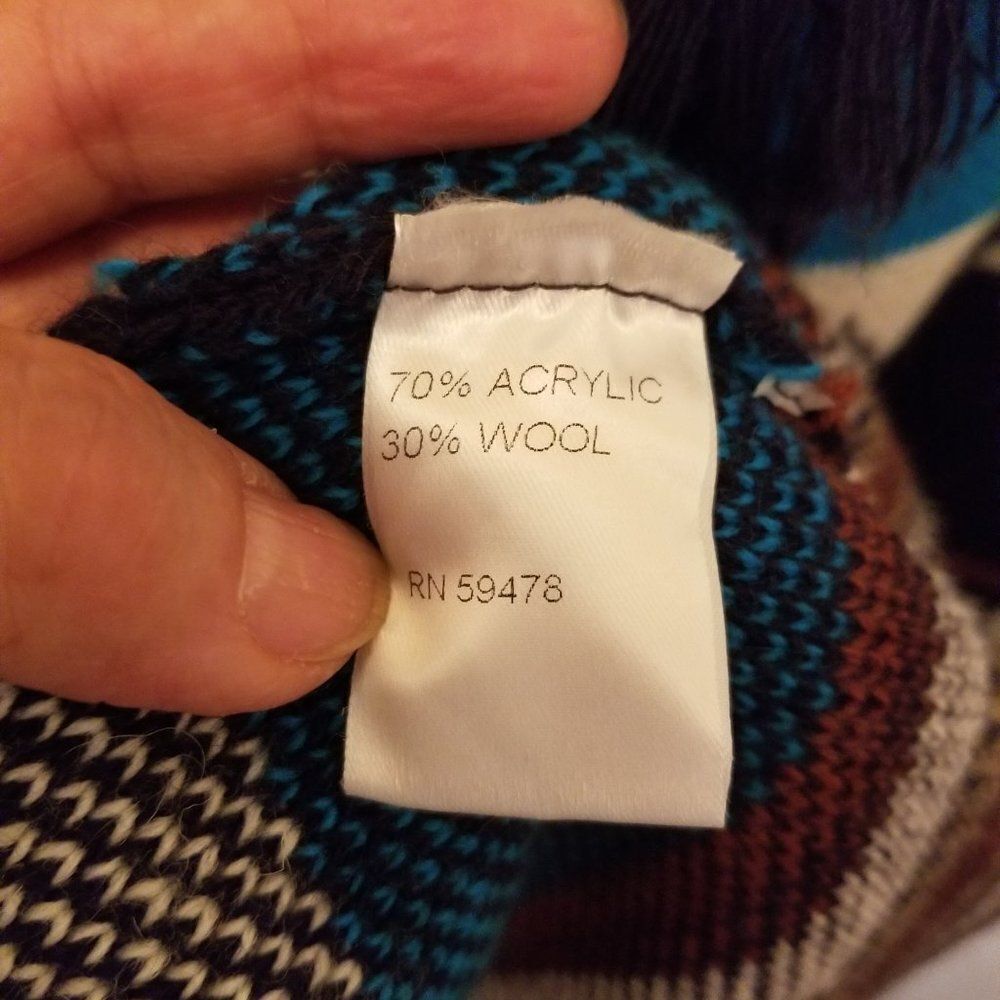 Navy Aztec Navajo Southwest Cardigan Sweater - Picture 4 of 7